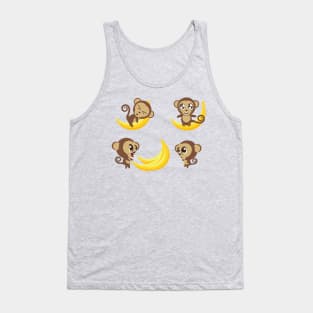 Monkeys with banana Tank Top